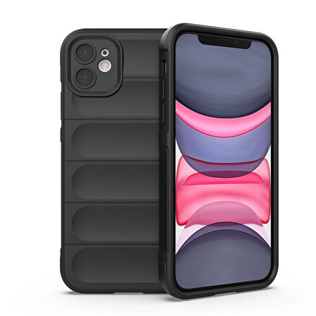 iPhone 11 Kılıf Esnek TPU Oyuklu Arka Yüzey Tasarımlı Etnik Silikon Kapak