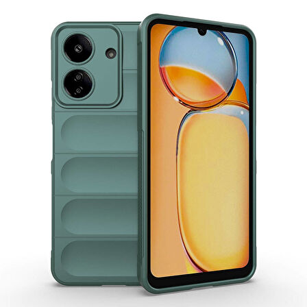 Xiaomi Redmi 13C Kılıf Esnek TPU Oyuklu Arka Yüzey Tasarımlı Etnik Silikon Kapak