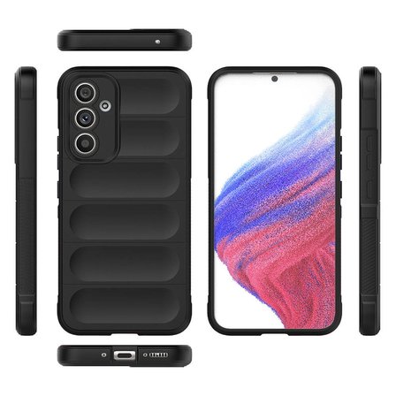 Galaxy A54 Kılıf Esnek TPU Oyuklu Arka Yüzey Tasarımlı NRTK Etnik Silikon Kapak - Koyu Yeşil
