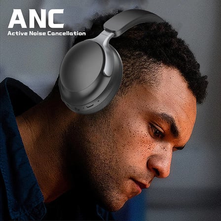 Maks Technology LP-HD001 ANC Özellikli Kulak Üstü Bluetooth v5.4 Kulaklık - Gri