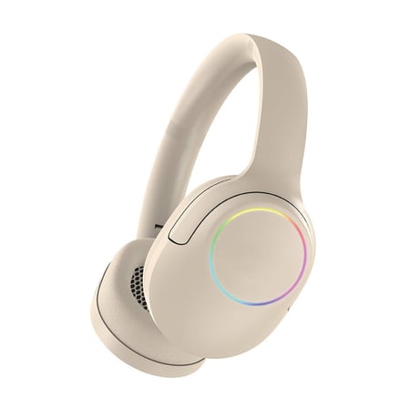 Maks Technology LP-HD003 RGB LED Işıklı Kulak Üstü Bluetooth v5.4 Kulaklık - Krem