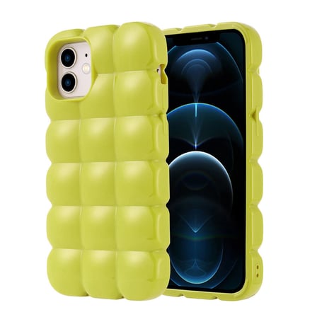 iPhone 12 Kılıf Parlak Esnek Silikon NRTK Dom Dom Kapak - Lila