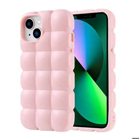 iPhone 13 Kılıf Parlak Esnek Silikon Dom Dom Kapak