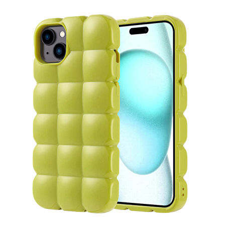 Apple iPhone 15 Plus Kılıf Parlak Esnek Silikon Zore Dom Dom Kapak-Yeşil