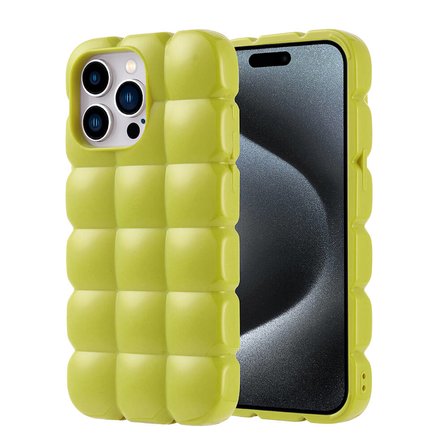 iPhone 15 Pro Max Kılıf Parlak Esnek Silikon NRTK Dom Dom Kapak - Yeşil