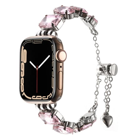 Apple Watch Ultra 49mm NRTK KRD-115 Renkli Taş Tasarımlı Kordon-Lila