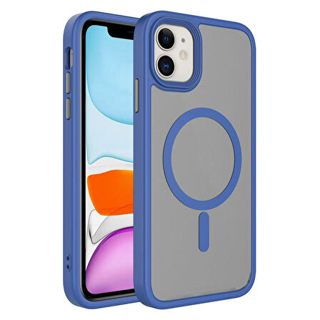 Apple iPhone 12 Kılıf Mat Arka Yüzey Wireless Şarj Özellikli Zore Flet Magsafe Kılıf