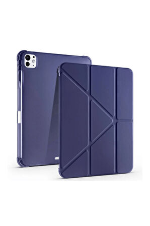iPad Pro 11 2025 M5 Çip Uyumlu Tri Folding Kalem Bölmeli Akıllı Standlı Özellikli Kılıf
