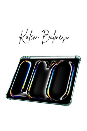 iPad Pro 11 2025 M5 Çip Uyumlu Tri Folding Kalem Bölmeli Akıllı Standlı Özellikli Kılıf