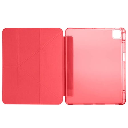 iPad Air 13 2025 M3 Kılıf ​NRTK Tri Folding Kalem Bölmeli Standlı Kılıf - Kırmızı