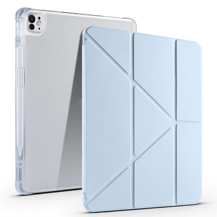 iPad Air 13 2025 M3 Kılıf ​ALT Tri Folding Kalem Bölmeli Standlı Kılıf - Mavi