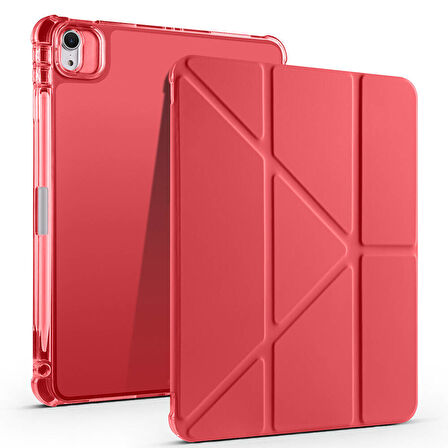 iPad Air 11 2025 M3 Kılıf ​İNC Tri Folding Kalem Bölmeli Standlı Kılıf - Mavi