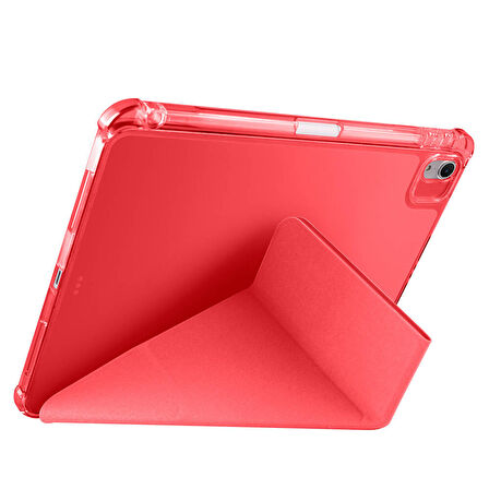 iPad Air 11 2025 M3 Kılıf ​İNC Tri Folding Kalem Bölmeli Standlı Kılıf - Mavi