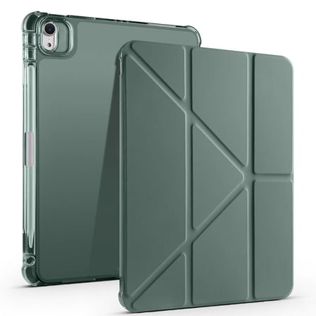 iPad Air 11 2025 M3 Kılıf ​EFFX Tri Folding Kalem Bölmeli Standlı Kılıf - Koyu Yeşil