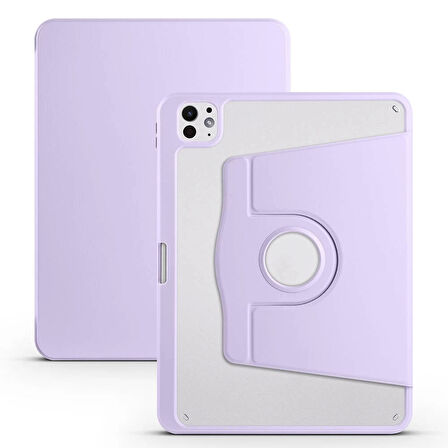 Apple iPad Pro 11 2024 Kılıf Zore Termik Kalem Bölmeli Dönebilen Standlı Kılıf