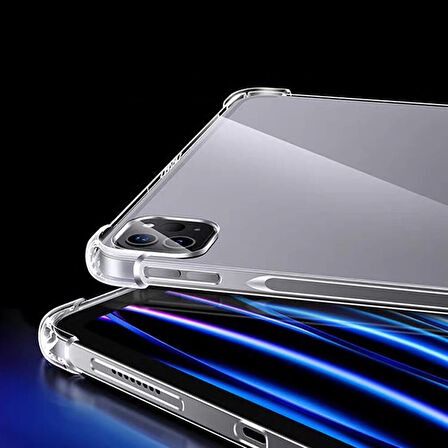 iPad Pro 13 2024 Kılıf Uyumlu ​JOEC Tablet Nitro Anti Shock Silikon Kapak-Şeffaf