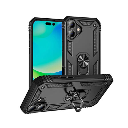 Apple iPhone 16 Kılıf Zore Vega Kapak-Siyah