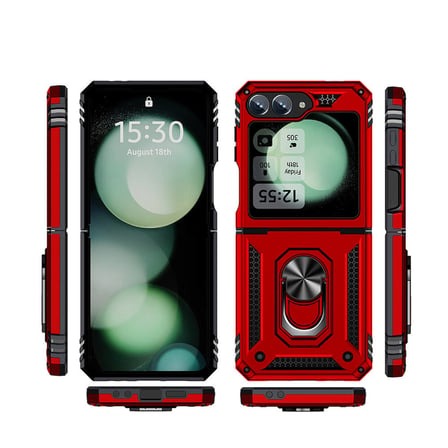 Galaxy Z Flip 6 Kılıf Kamera Koruyucu Manyetik Standlı Tank Koruma Novatech