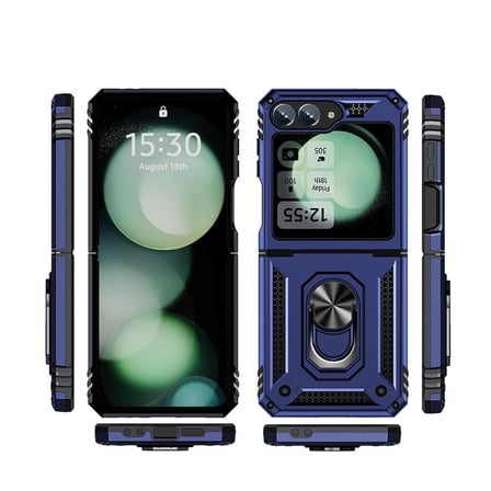 Galaxy Z Flip 6 Kılıf Kamera Koruyucu Manyetik Standlı Tank Koruma Novatech