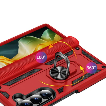 Galaxy Z Fold 6 Kılıf Kamera Koruyucu Manyetik Standlı Tank Koruma Alan Tech