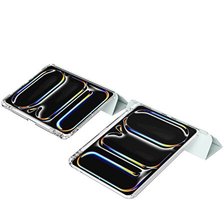 ​​​iPad Pro 11 2024 Kılıf Magnetik Ayrılabilen AiHTTgli Uyumlu ​İNC Sliding Tablet Kılıfı-Siyah