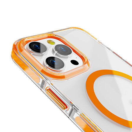 Apple iPhone 14 Pro Kılıf Magsafe Şarj Özellikli Airbagli Takılabilir Askı Aparatlı Zore Nana Kapak-Pembe