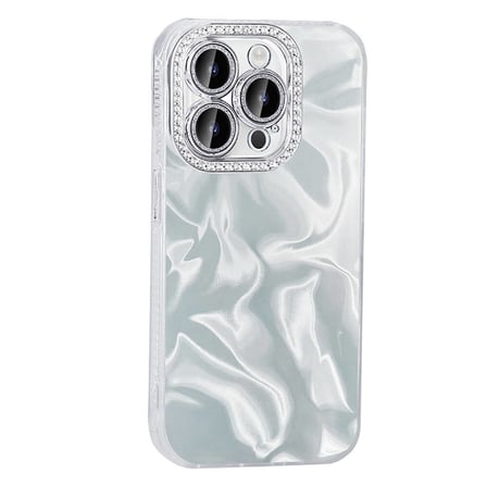 iPhone 14 Pro Max Kılıf Airbagli Parlak Taş Detay Tasarımlı NRTK Esila Kapak - Pembe