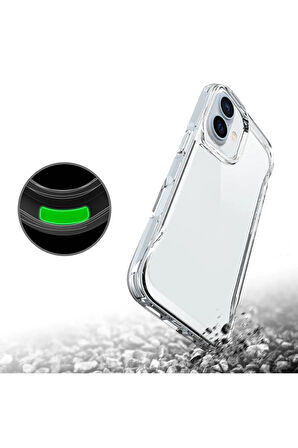 Apple iPhone 16 Kılıf Eğimli Kamera Dizayn Sert Şeffaf Silikon