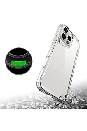 Apple iPhone 16 Pro Kılıf Eğimli Kamera Dizayn Sert Şeffaf Silikon
