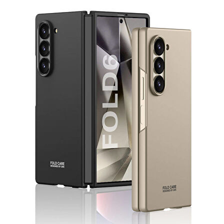 Galaxy Z Fold 6 Kılıf Zore Sert Kıpta Kapak-Siyah