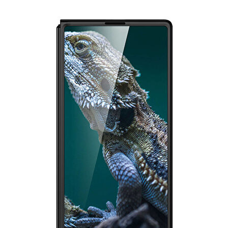 Galaxy Z Fold 6 Kılıf Zore Full Camlı Kıpta Kapak-Gümüş