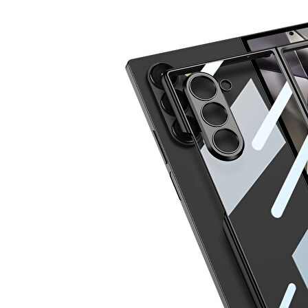 Galaxy Z Fold 6 Kılıf Zore Full Camlı Kıpta Kapak-Mavi