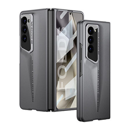 Galaxy Z Fold 6 Kılıf Ultra İnce Kamera Korumalı Sert Rubber Zore Procase Kapak-Gri