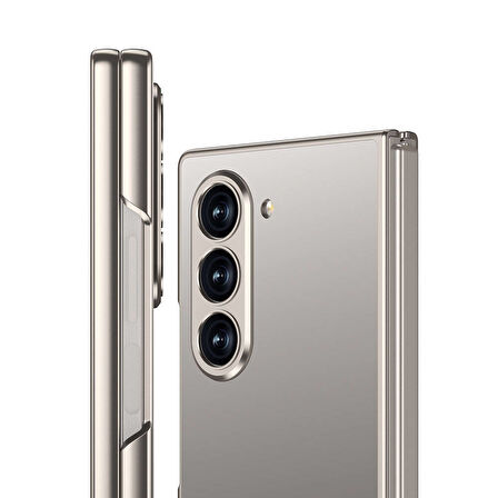 Galaxy Z Fold 6 Kılıf Titanyum Metal Tasarımlı Zore Kıpta Caz Kapak-Mavi