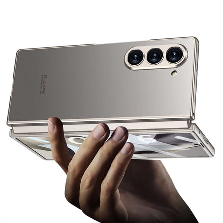 Galaxy Z Fold 6 Kılıf Titanyum Metal Tasarımlı Zore Kıpta Caz Kapak-Mavi