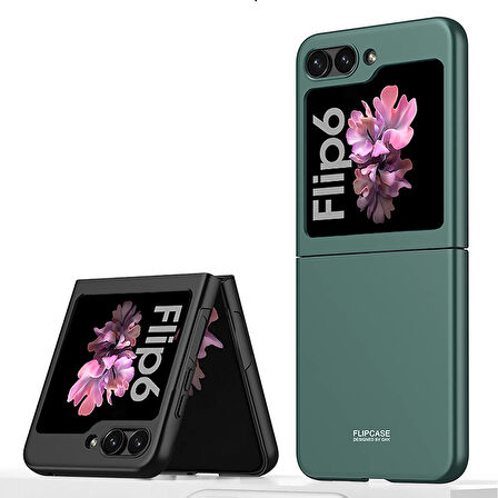 Galaxy Z Flip 6 Kılıf Ensueno Sert Kıpta Kapak-Siyah