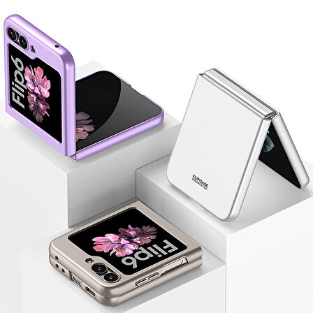 Galaxy Z Flip 6 Kılıf Ensueno Sert Kıpta Kapak-Siyah