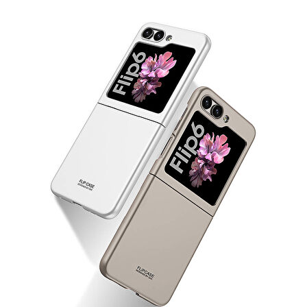 Galaxy Z Flip 6 Kılıf Ensueno Sert Kıpta Kapak-Siyah