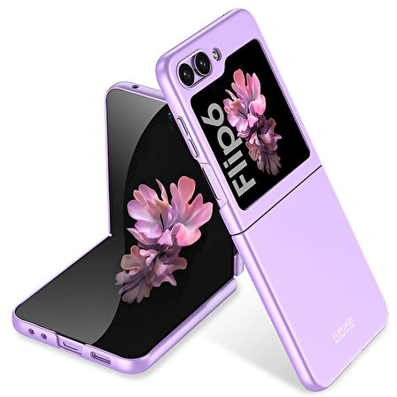Galaxy Z Flip 6 Kılıf Zore Sert Kıpta Kapak-Mor