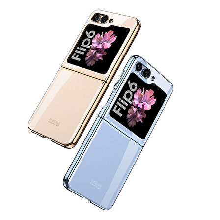 Galaxy Z Flip 6 Kılıf Zore Full Camlı Kıpta Kapak-Şeffaf