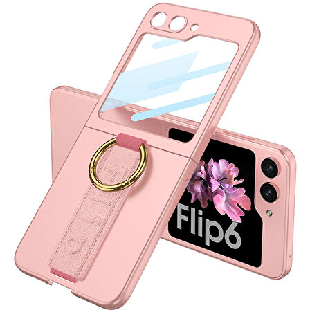 Galaxy Z Flip 6 Kılıf Kamera Korumalı Yüzüklü Zore Flip Ring Kıpta Kapak-Mor