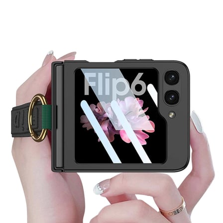 Galaxy Z Flip 6 Kılıf Kamera Korumalı Yüzüklü NRTK Flip Ring Kıpta Kapak-Mor