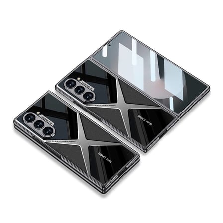 Galaxy Z Fold 6 Kılıf Ultra İnce Kamera Korumalı PC + Deri Arka Yüzey Zore X-Pro Kapak-Siyah