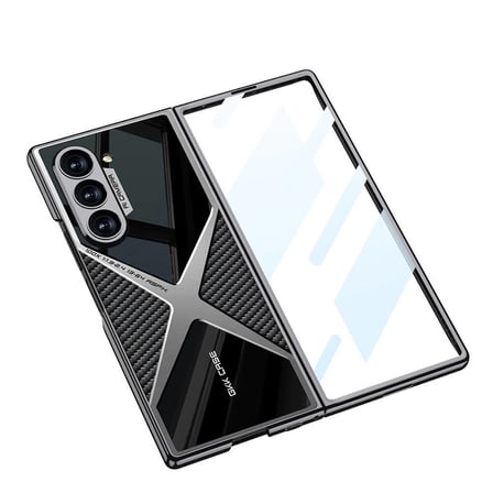 Galaxy Z Fold 6 Kılıf Ultra İnce Kamera Korumalı PC + Karbon Arka Yüzey Zore X-Pro Kapak-Siyah