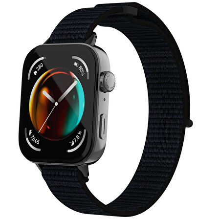 Huawei Watch Fit 3 Zore KRD-03 Hasır Kordon-Siyah