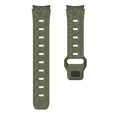 Galaxy Waych 5 44mm Zore KRD-116 20mm Futbol Desenli Spor Tasarımlı Silikon Kordon-Beyaz