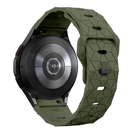 Galaxy Waych 5 44mm Zore KRD-116 20mm Futbol Desenli Spor Tasarımlı Silikon Kordon-Beyaz