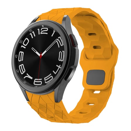 Galaxy Watch 5 40mm NRTK KRD-116 20mm Futbol Desenli Spor Tasarımlı Silikon Kordon-Sarı