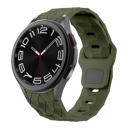 Galaxy Watch 5 Pro 45mm NRTK KRD-116 20mm Futbol Desenli Spor Tasarımlı Silikon Kordon-Koyu Yeşil