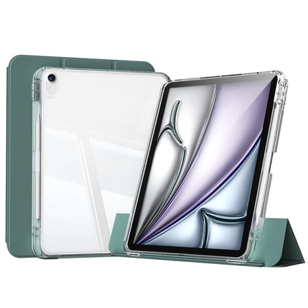 iPad Air 13 2025 M3 Kılıf Magnetik Ayrılabilen Airbagli ​OMSY Sliding Tablet Kılıfı - Koyu Yeşil